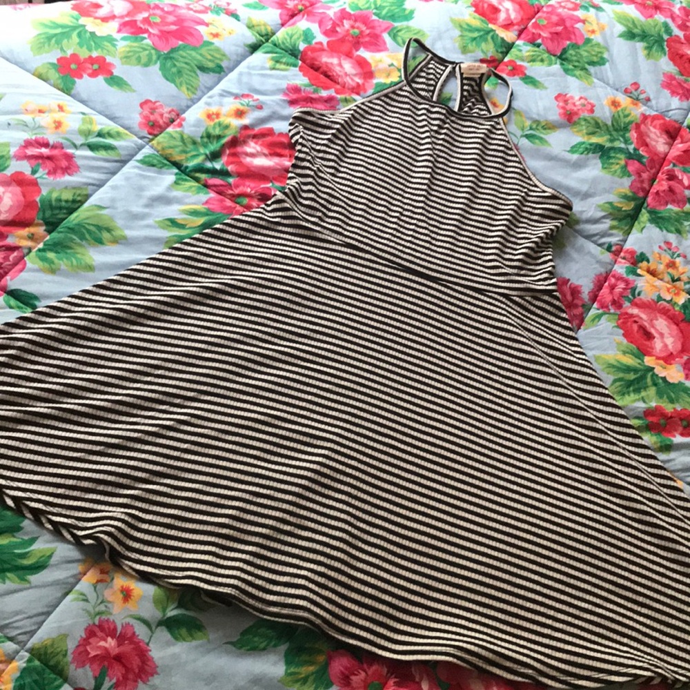 Black and White Striped Skater Dress